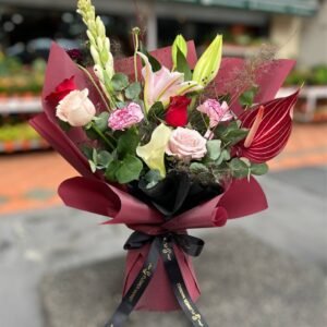 Crimson Elegance Flower Bouquet