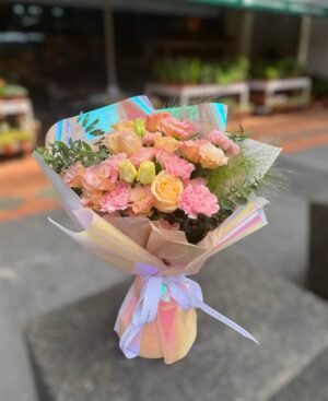 Pastel Whisper Flower Bouquet - Image 3