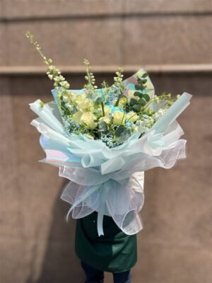 Azure Bloom Flower Bouquet