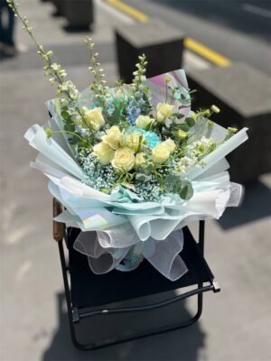 Azure Bloom Flower Bouquet - Image 3