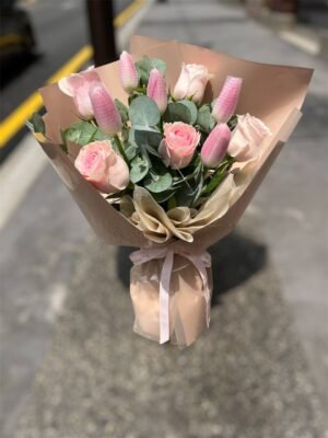 Pink Aura Flower Bouquet - Image 3