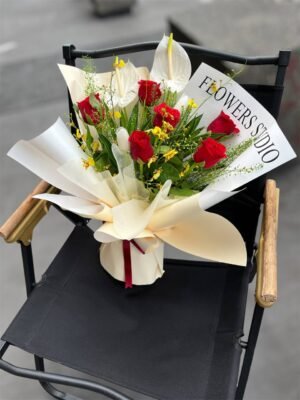 Scarlet Symphony Flower Bouquet - Image 3