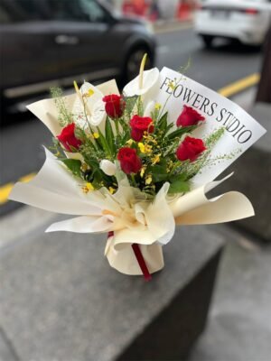 Scarlet Symphony Flower Bouquet - Image 2