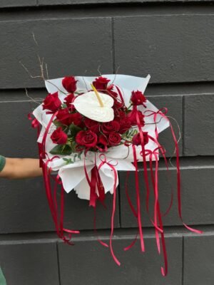 Anthurium Romance Flower Bouquet - Image 2