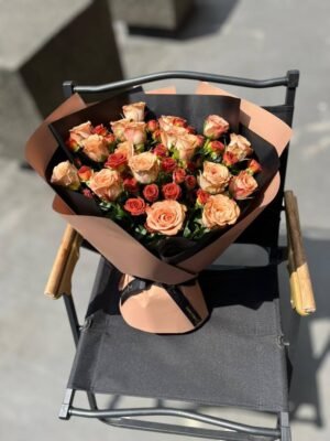 Terracotta Romance Flower Bouquet - Image 3