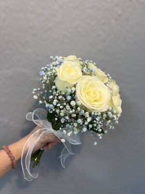 Whispers of White Elegance Bridal Bouquet - Image 2