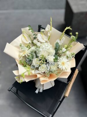 Whisper of Ivory Flower Bouquet - Image 3