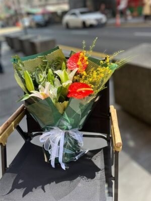 Sunlit Lily & Anthurium Flower Bouquet - Image 3