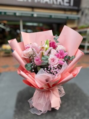 Sakura Blush Flower Bouquet - Image 2