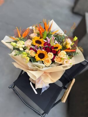 Flame of Joy Flower Bouquet - Image 3