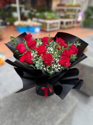 Crimson Devotion Flower Bouquet - Image 2