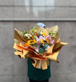 Sunlit Meadow Hand-Tie Flower Bouquet