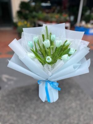 Ocean Mist Tulips Flower Bouquet - Image 2