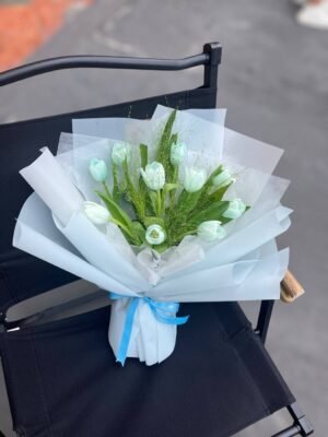 Ocean Mist Tulips Flower Bouquet - Image 3