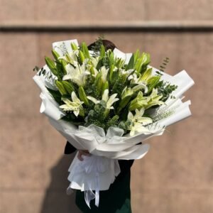 Pure White Hand Tied Flower Bouquet