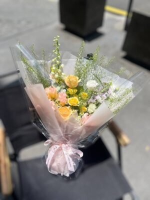 Apricot Whisper Symphony Flower Bouquet - Image 3