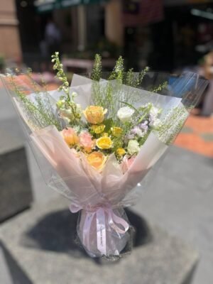 Apricot Whisper Symphony Flower Bouquet - Image 2