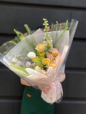 Apricot Whisper Symphony Flower Bouquet