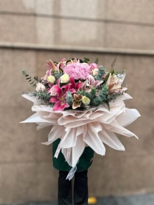 Blushing Grandeur Flower Bouquet