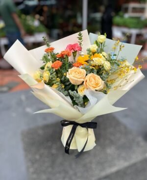 Amber Whispers Flower Bouquet - Image 3