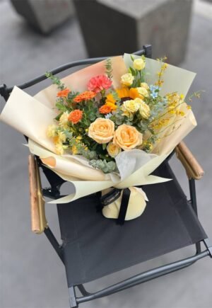Amber Whispers Flower Bouquet - Image 4