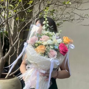 Coral Cascade Flower Bouquet