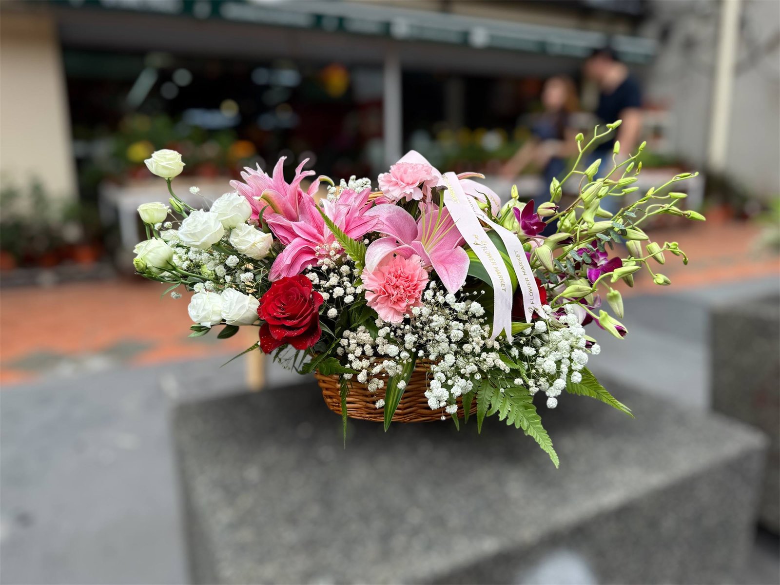 Passionate Serenade Flower Basket Arrangement - Image 2