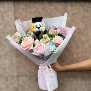 Wise Bear Wishes Flower Bouquet