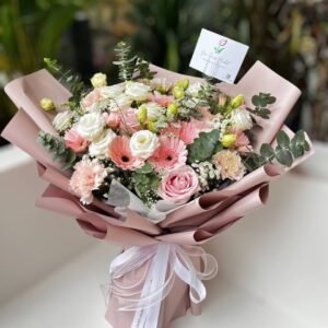 Whispering Peach Flower Bouquet