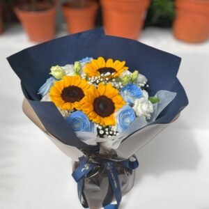 Sapphire Sunburst Flower Bouquet