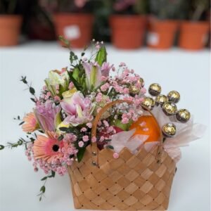 Gourmet Garden Basket Flower Arrangement