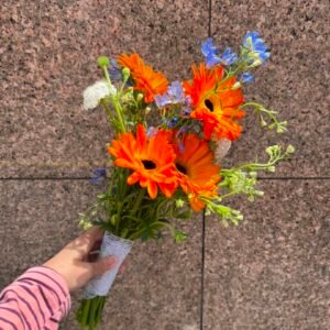Fiery Azure Bridal Bouquet