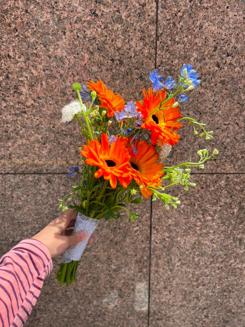 Fiery Azure Bridal Bouquet