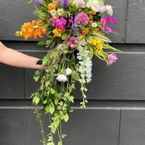 Rainbow Cascade Bridal Bouquet