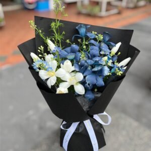 Elegance in Blue & White Flower Bouquet