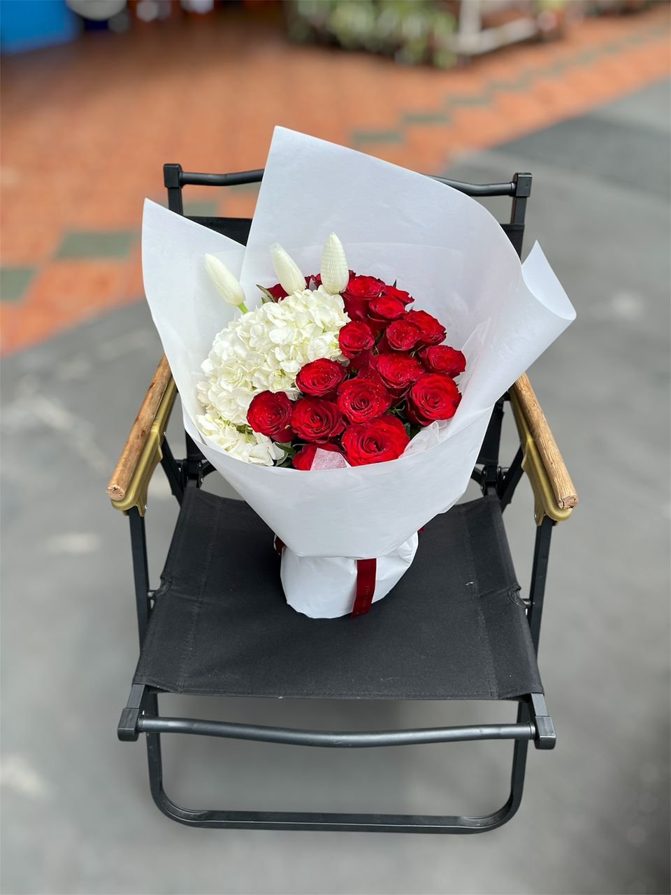Crimson Whisper Flower Bouquet - Image 3
