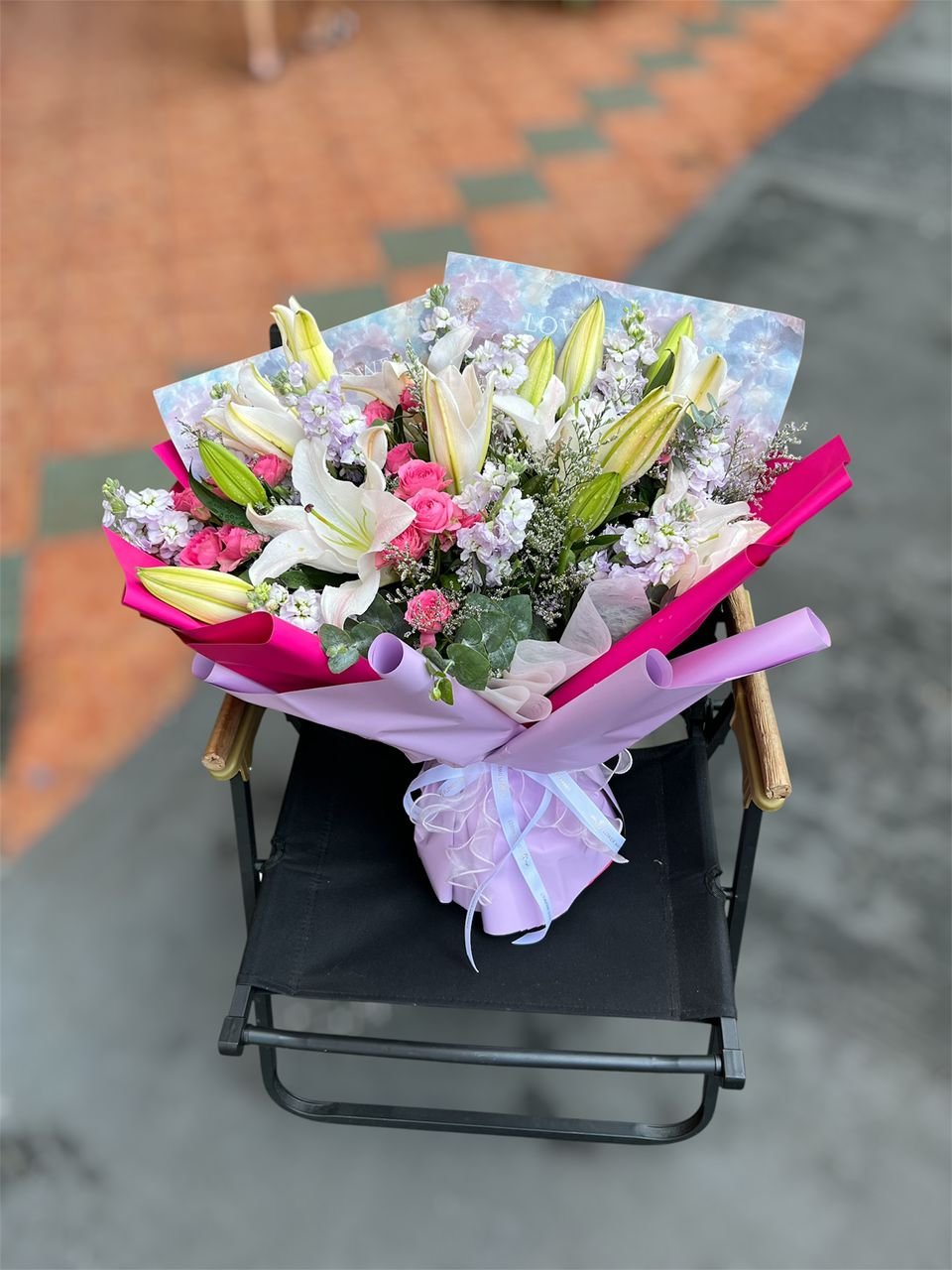 Lilac Whisper Flower Bouquet - Image 3