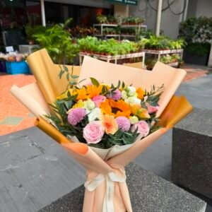Pastel Sunlit Meadow Flower Bouquet