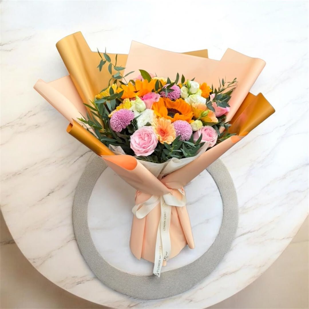 Pastel Sunlit Meadow Flower Bouquet - Image 2