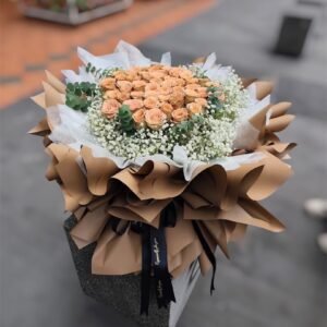 Soft Amber Glow Flower Bouquet
