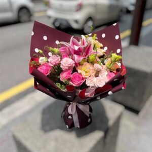 Coral Glow Flower Bouquet
