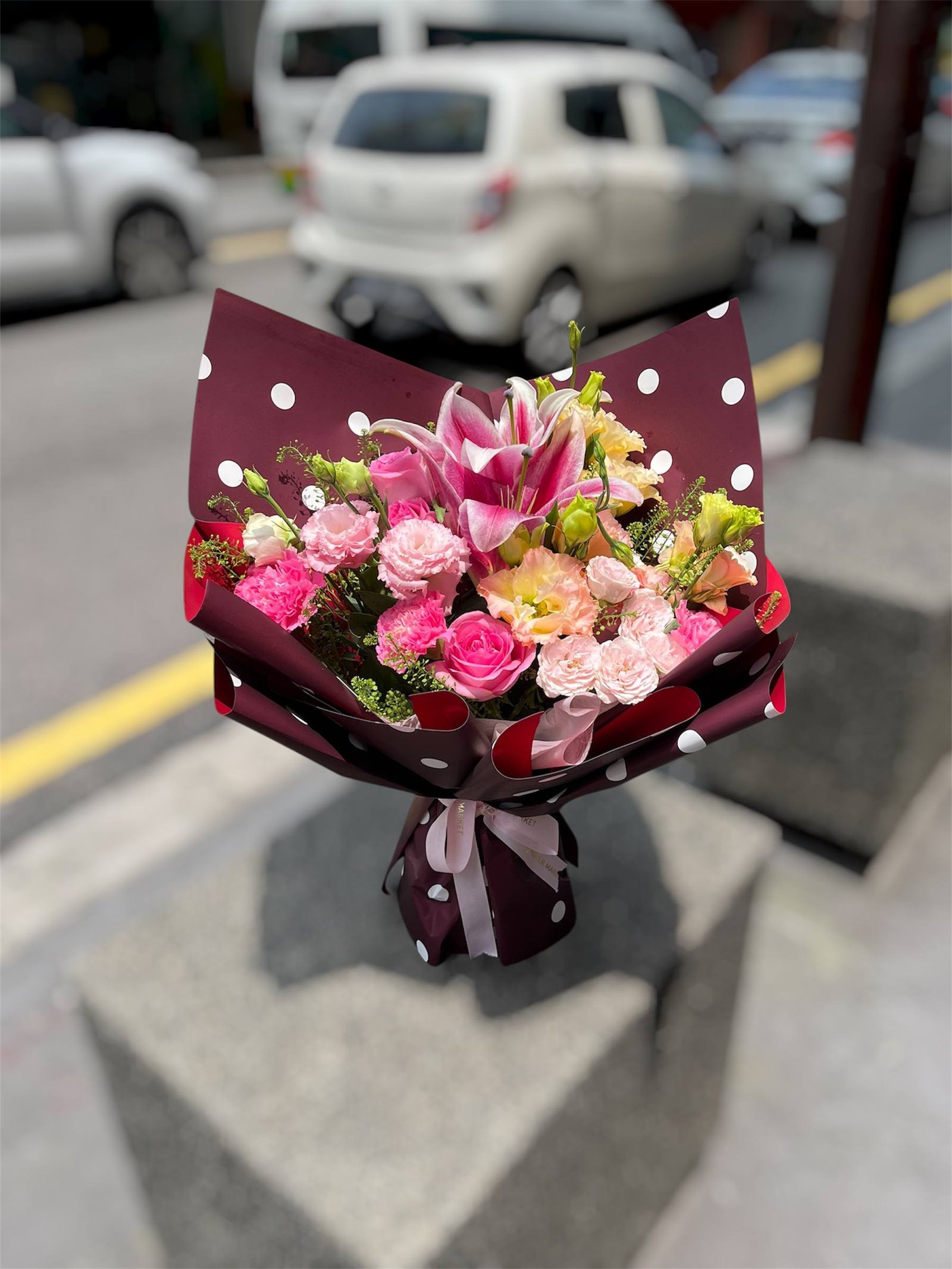 Coral Glow Flower Bouquet